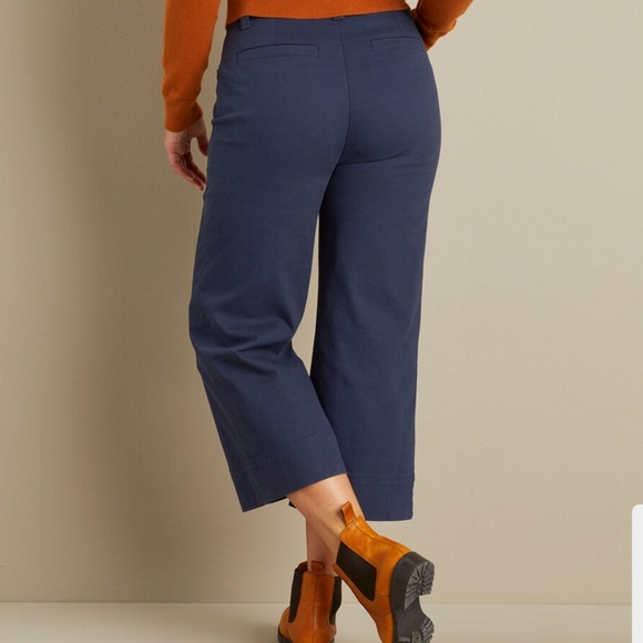 Duluth Trading Company Workday Warrior Chino Wide Leg Crop Pants Pink 2 Reg - Picture 3 of 7